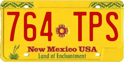 NM license plate 764TPS