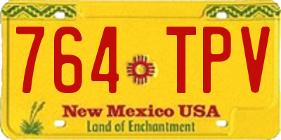 NM license plate 764TPV