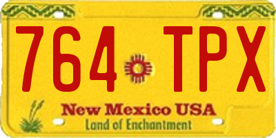 NM license plate 764TPX