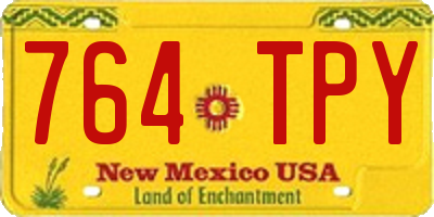 NM license plate 764TPY