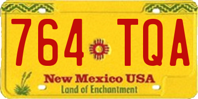 NM license plate 764TQA