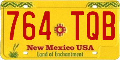 NM license plate 764TQB