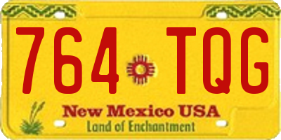NM license plate 764TQG
