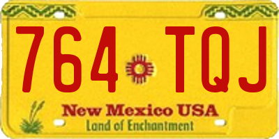 NM license plate 764TQJ