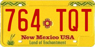 NM license plate 764TQT