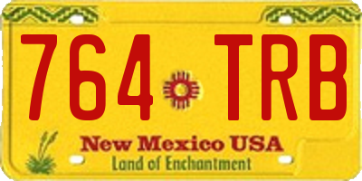 NM license plate 764TRB