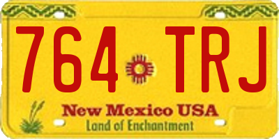 NM license plate 764TRJ
