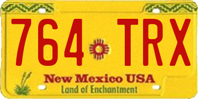 NM license plate 764TRX