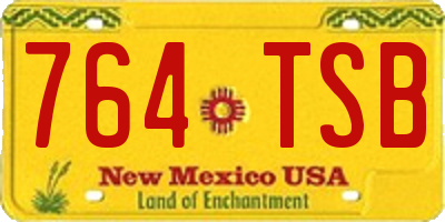 NM license plate 764TSB