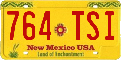 NM license plate 764TSI