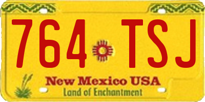 NM license plate 764TSJ
