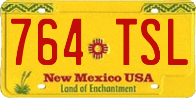 NM license plate 764TSL