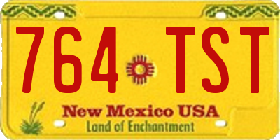 NM license plate 764TST