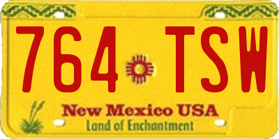 NM license plate 764TSW