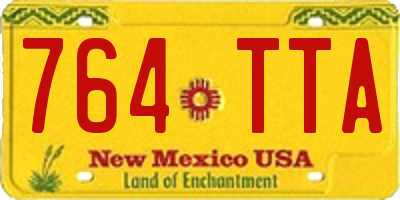 NM license plate 764TTA