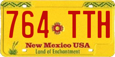 NM license plate 764TTH