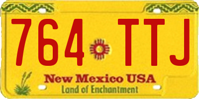 NM license plate 764TTJ