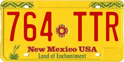 NM license plate 764TTR