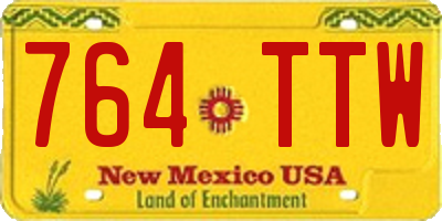 NM license plate 764TTW