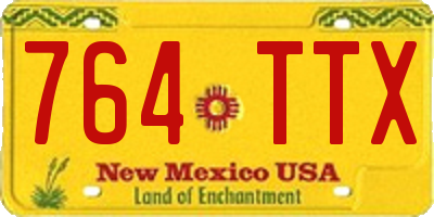 NM license plate 764TTX