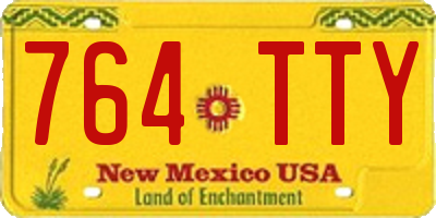 NM license plate 764TTY
