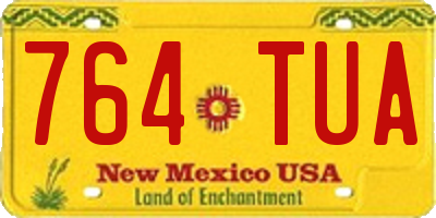 NM license plate 764TUA