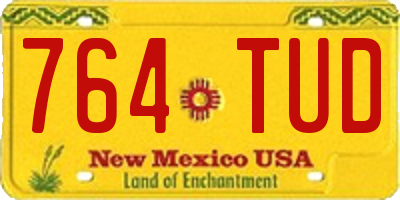 NM license plate 764TUD