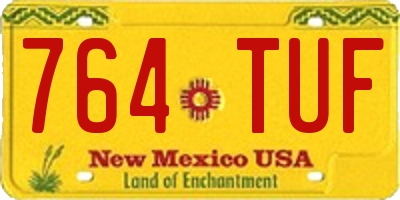 NM license plate 764TUF