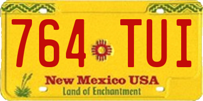 NM license plate 764TUI
