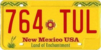 NM license plate 764TUL
