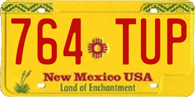 NM license plate 764TUP