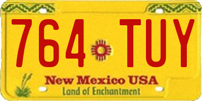 NM license plate 764TUY