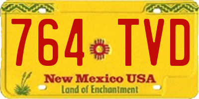 NM license plate 764TVD