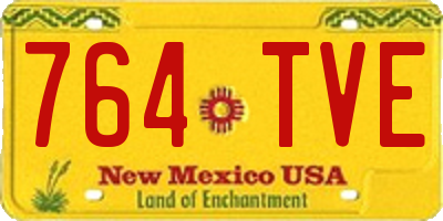 NM license plate 764TVE