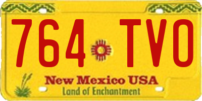 NM license plate 764TVO