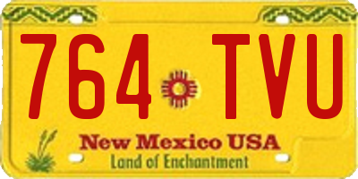 NM license plate 764TVU