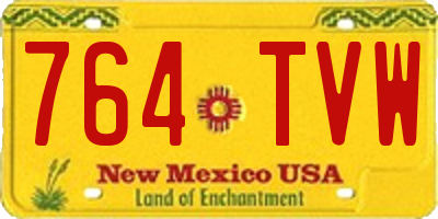 NM license plate 764TVW