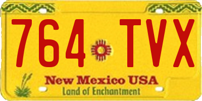 NM license plate 764TVX