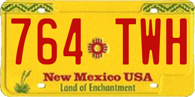 NM license plate 764TWH