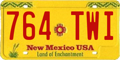NM license plate 764TWI