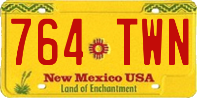 NM license plate 764TWN