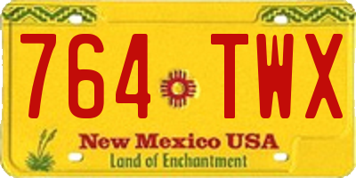 NM license plate 764TWX