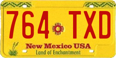 NM license plate 764TXD