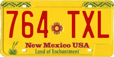 NM license plate 764TXL