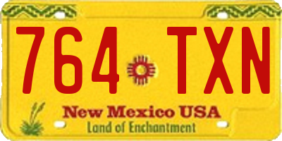 NM license plate 764TXN