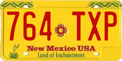 NM license plate 764TXP