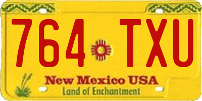 NM license plate 764TXU