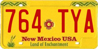 NM license plate 764TYA