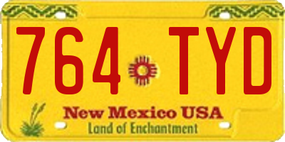 NM license plate 764TYD