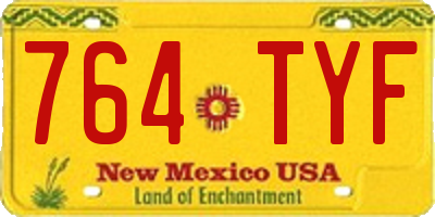 NM license plate 764TYF